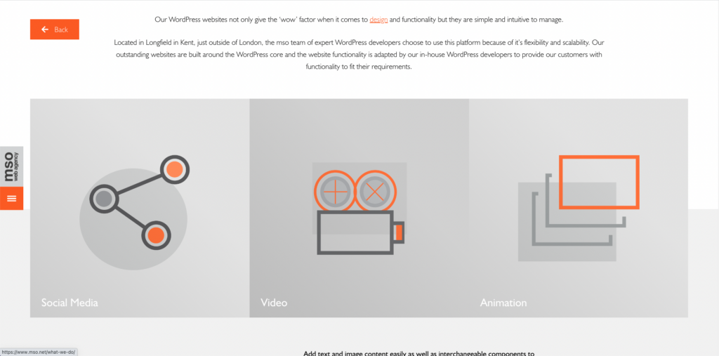 Screenshot of the mso website showing an example of an internal link